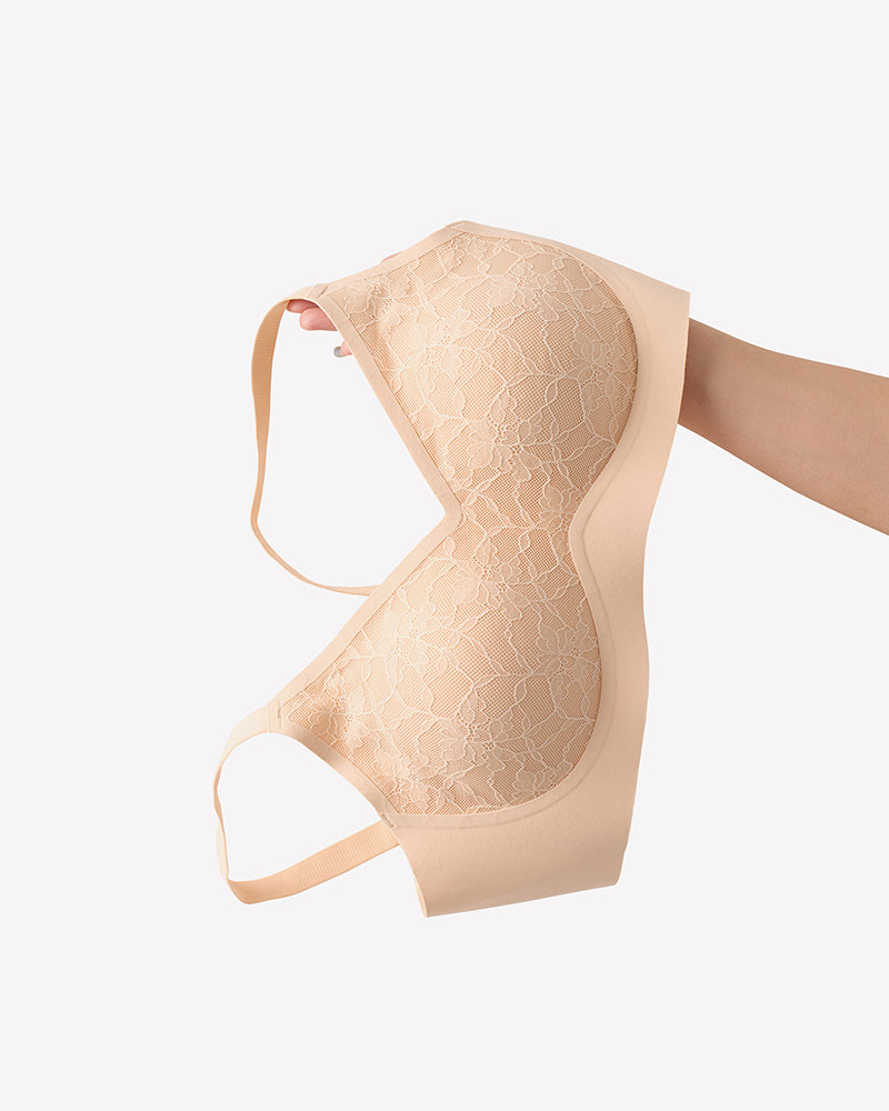 Lace Full Coverage Wireless Padded Seamless Bra Lingerie Sets-Bras - Tophatter Daily Deals