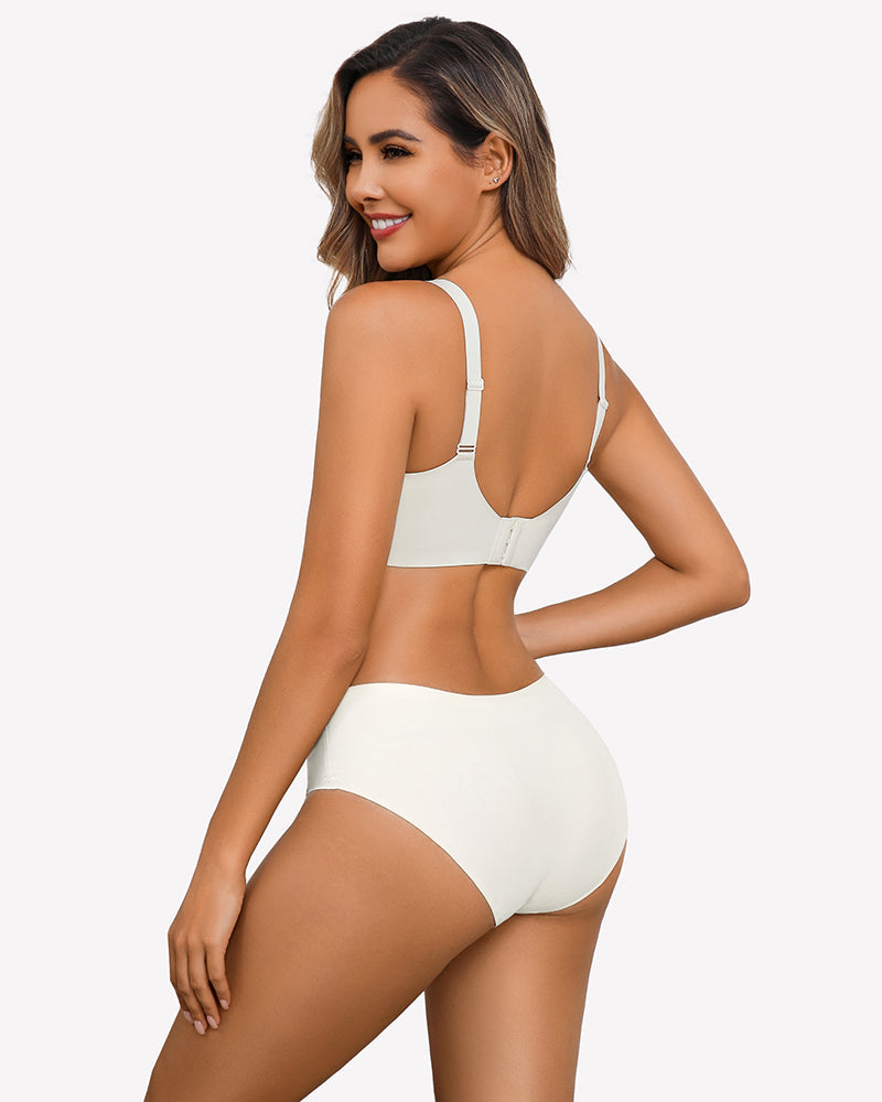 Lace Full Coverage Wireless Padded Seamless Bra Lingerie Sets-Bras - Tophatter Daily Deals