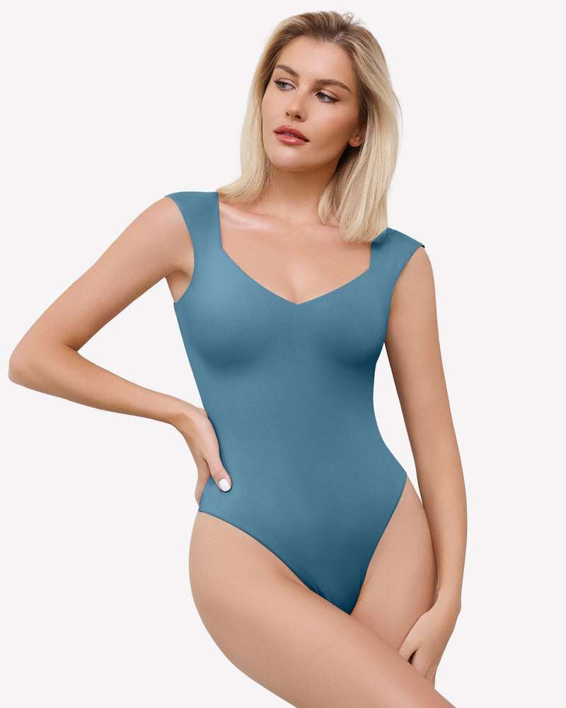 Seamless Tank Top Thong Body Suit Green Blue - Tophatter Daily Deals