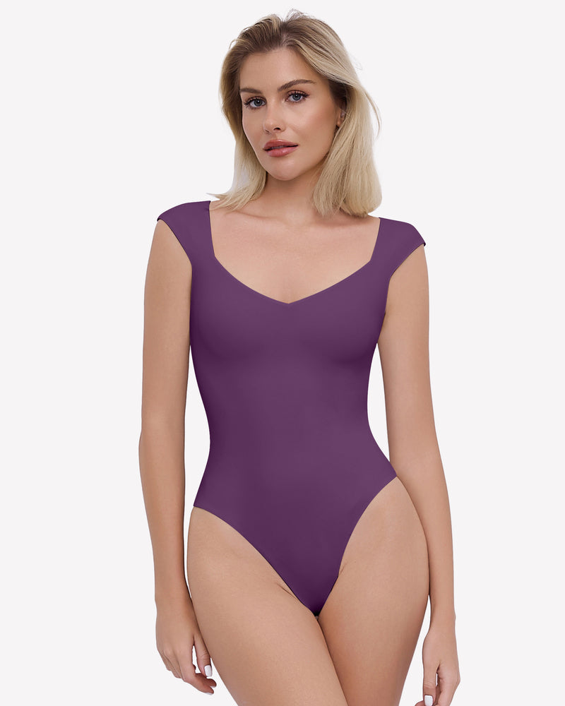 Seamless Tank Top Thong Body Suit Deep Purple - Tophatter Daily Deals
