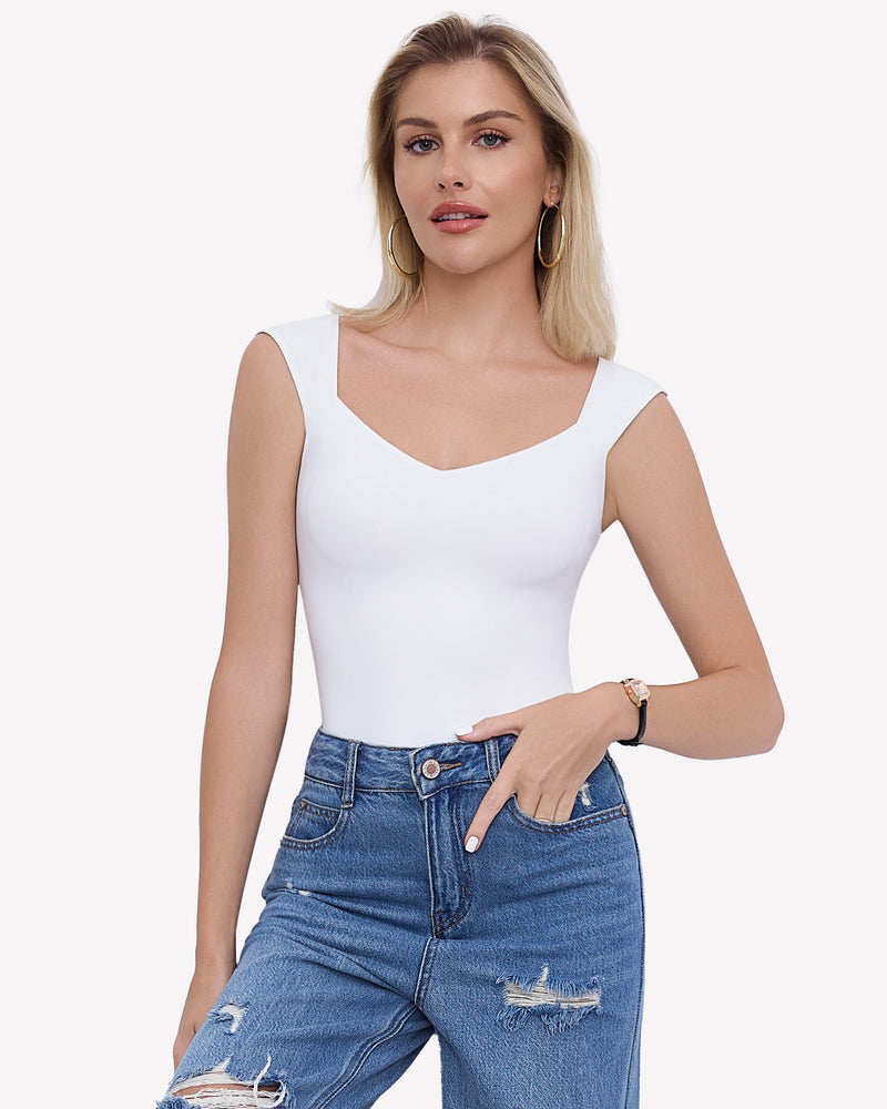 Seamless Tank Top Thong Body Suit White - Tophatter Daily Deals