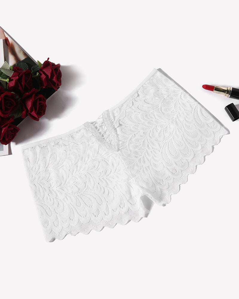 Boyshorts Panties Lace Boxer Briefs White Lingeries-panties - Tophatter Daily Deals