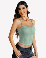 Lace Tank Trim Crop Top Lingeries-Crop tops - Tophatter Daily Deals