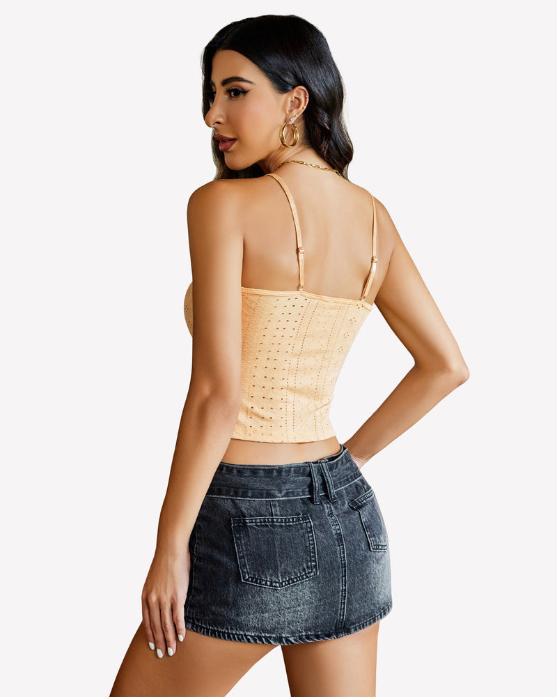 Lace Tank Trim Crop Top Lingeries-Crop tops - Tophatter Daily Deals