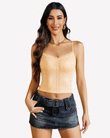 Lace Tank Trim Crop Top Nude Lingeries-Crop tops - Tophatter Daily Deals