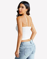 Lace Tank Trim Crop Top Lingeries-Crop tops - Tophatter Daily Deals