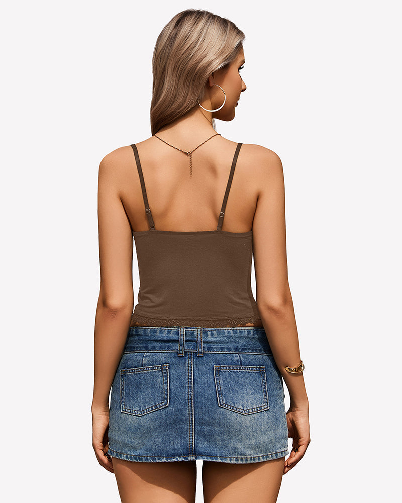 Lace Cami Sexy Y2K Tops Lingeries-Crop tops - Tophatter Daily Deals