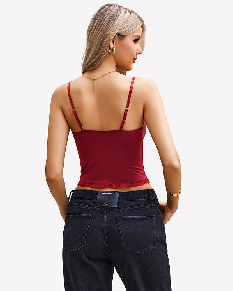 Lace Cami Sexy Y2K Tops Lingeries-Crop tops - Tophatter Daily Deals