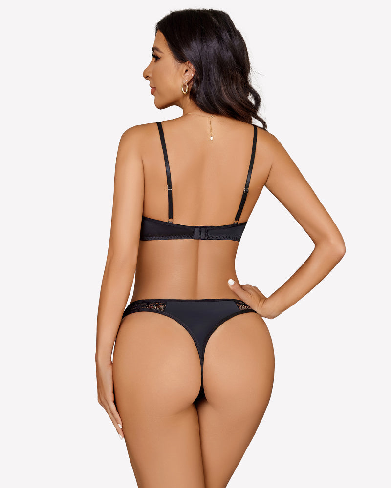 Floral Lace Underwire Bra and Pany Set Lingerie Sets-Bra Sets - Tophatter Daily Deals