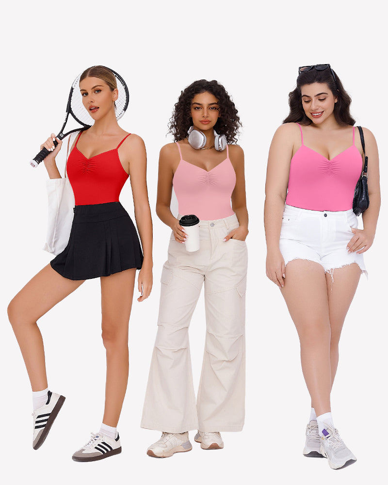 Ruched V Neck Thong Bodysuit Shaperwear-bodysuit - Tophatter Daily Deals
