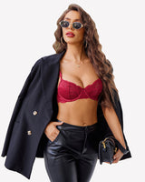 Lace Bra Sheer Underwire Unlined Bras Lingerie Sets-Bras - Tophatter Daily Deals