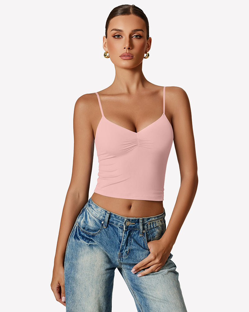 Tank Top Y2K Going Out Basic Shirt Light Pink Lingerie Sets-Bras - Tophatter Daily Deals