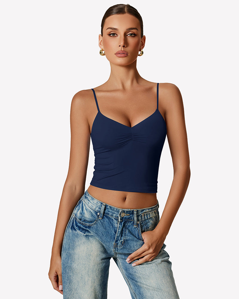 Tank Top Y2K Going Out Basic Shirt Navy Blue Lingerie Sets-Bras - Tophatter Daily Deals