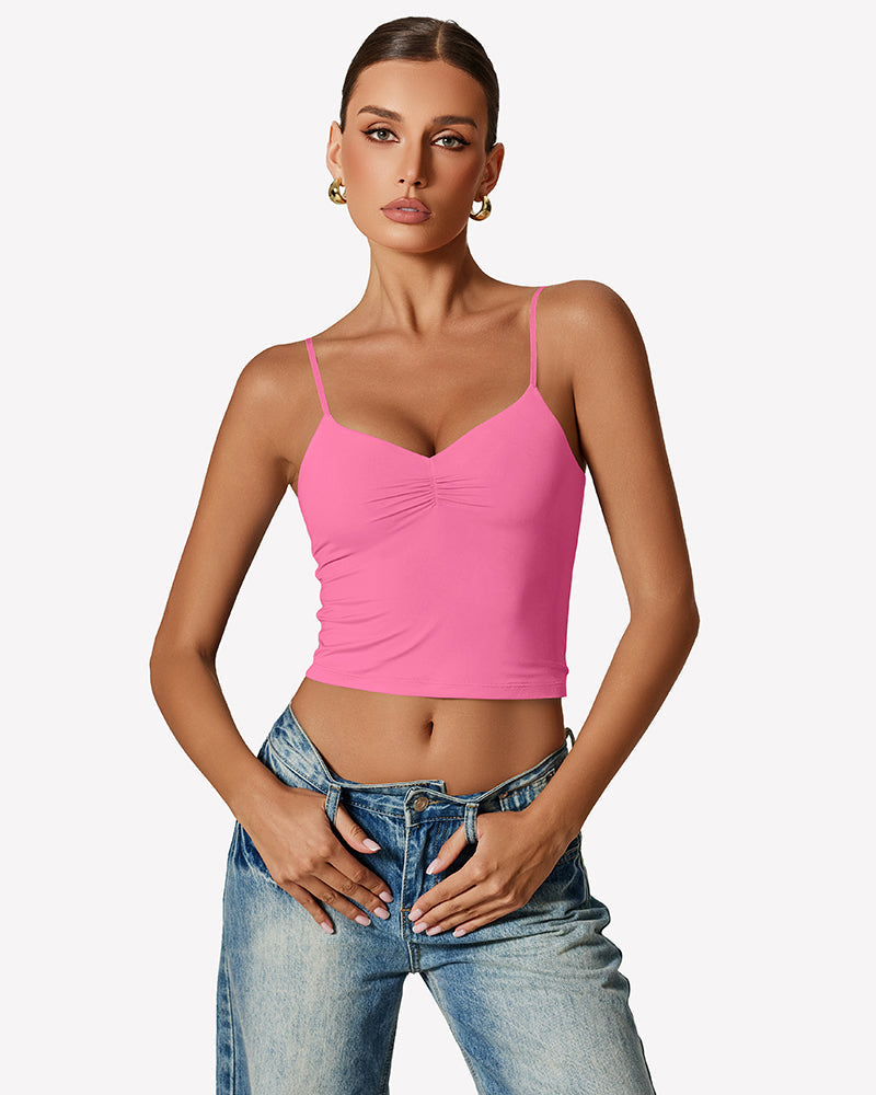 Tank Top Y2K Going Out Basic Shirt Pink Lingerie Sets-Bras - Tophatter Daily Deals