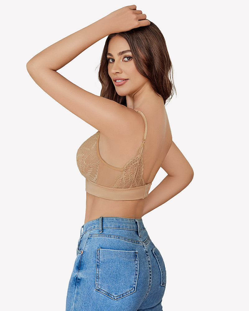 Wireless Bralette Mesh V Neck Bra Lingerie Sets-Bras - Tophatter Daily Deals