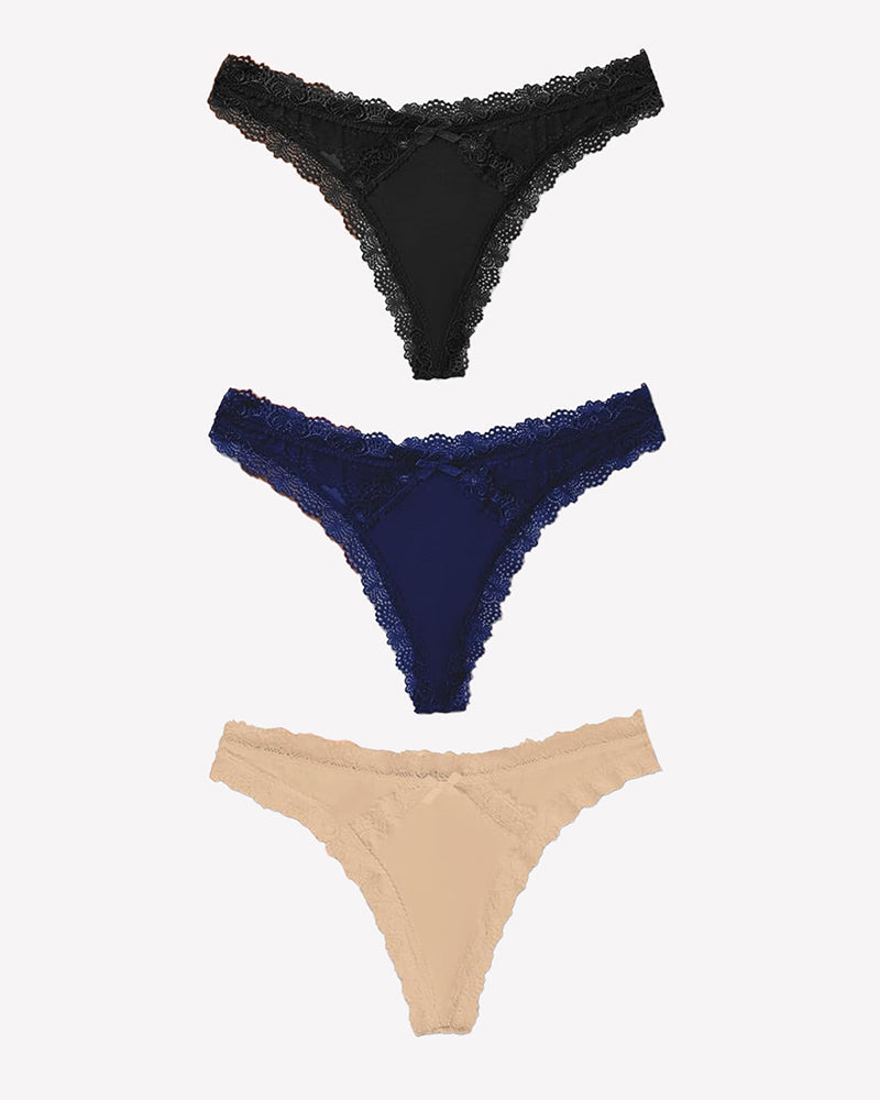 Low Rise Thong with Criss Cross Back Black+wheat+navy Blue Lingeries-panties - Tophatter Daily Deals