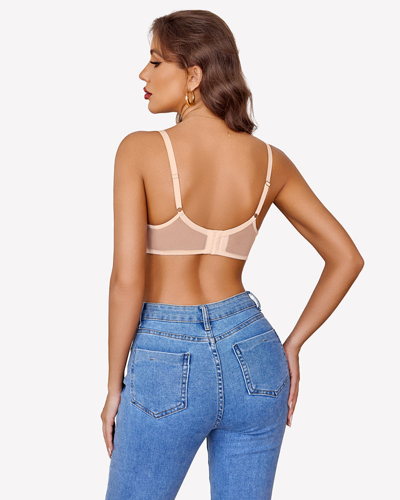 Lace Underwire Bra Mesh Unlined Bra Lingerie Sets-Bras - Tophatter Daily Deals