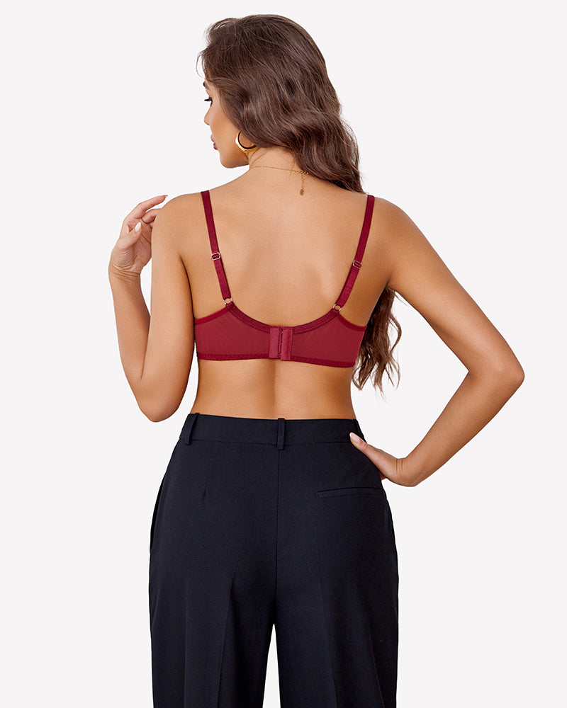 Lace Underwire Bra Mesh Unlined Bra Lingerie Sets-Bras - Tophatter Daily Deals