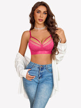 Rhinestone Wireless Bralettes Unlined Bra Rose Red Lingerie Sets-Bras - Tophatter Daily Deals