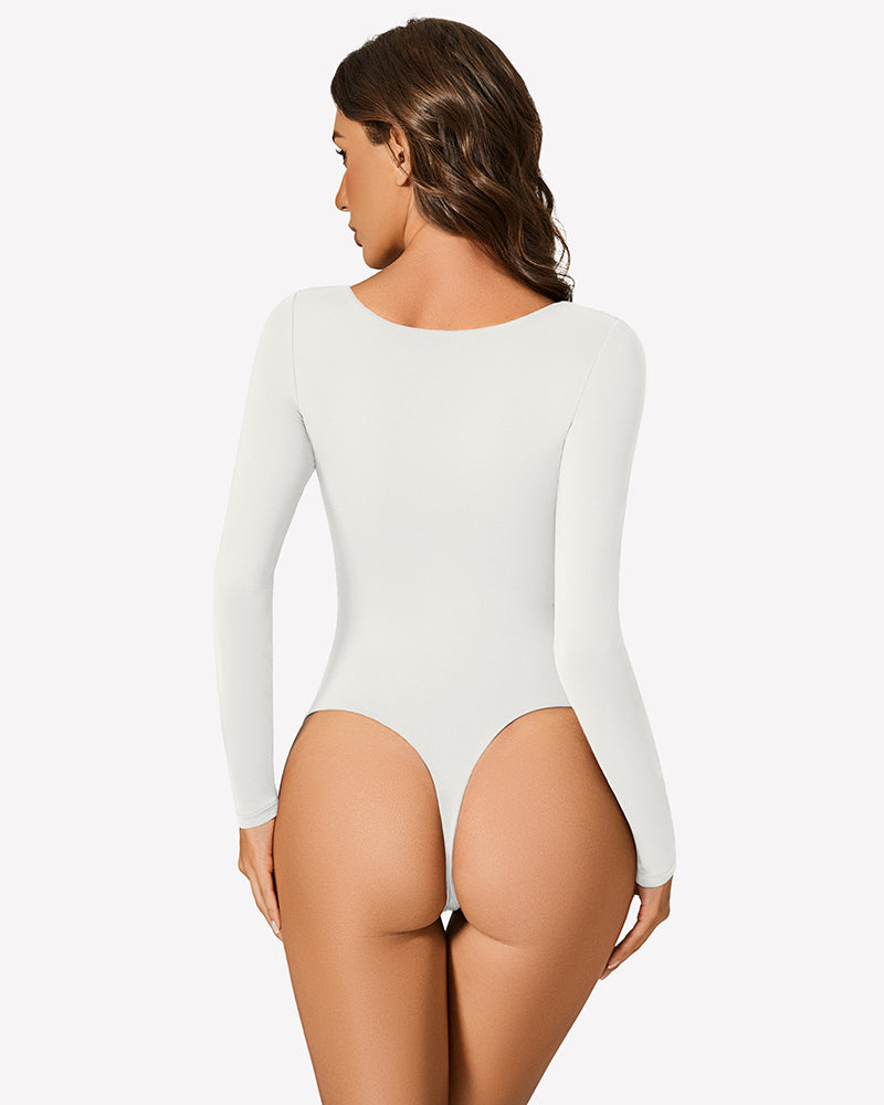 Long Sleeve Bodysuit Cutout Shapewear Shaperwear-bodysuit - Tophatter Daily Deals