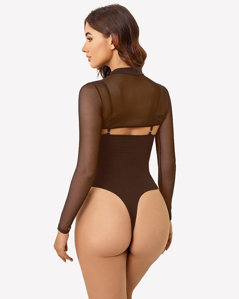 Long Sleeve Tops Bodysuits Two Piece Outfit Shaperwear-bodysuit - Tophatter Daily Deals