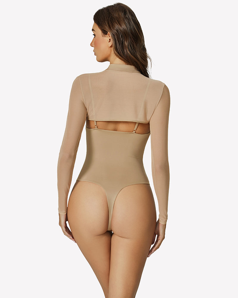 Long Sleeve Tops Bodysuits Two Piece Outfit Shaperwear-bodysuit - Tophatter Daily Deals