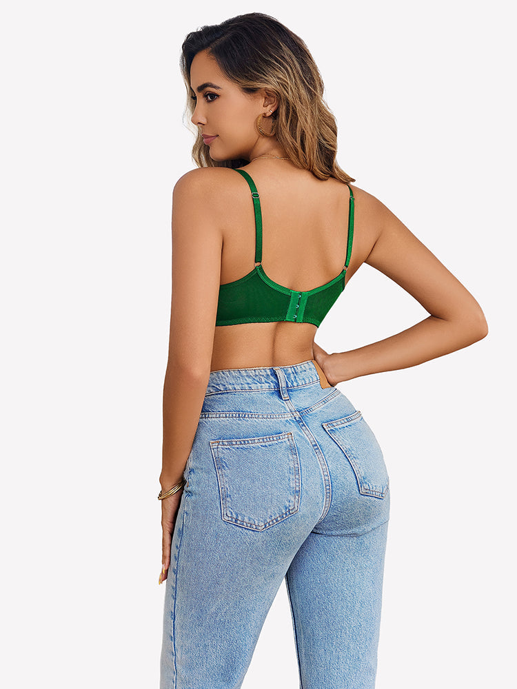 Underwire Lace Floral Crossover Bra Lingerie Sets-Bras - Tophatter Daily Deals