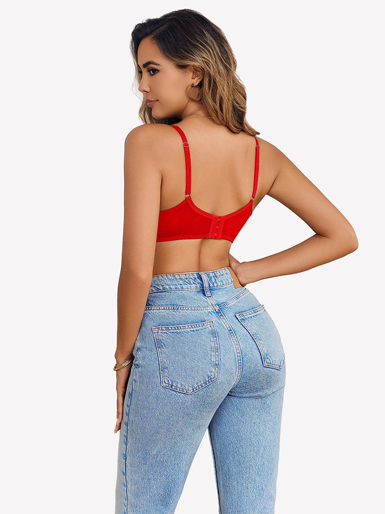 Underwire Lace Floral Crossover Bra Lingerie Sets-Bras - Tophatter Daily Deals