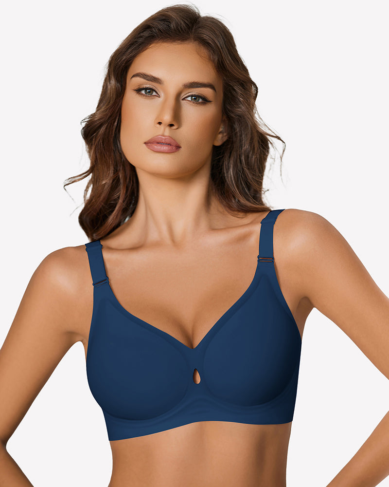 Wireless Seamless Bras Padded Bra Navy Blue Lingerie Sets-Bras - Tophatter Daily Deals