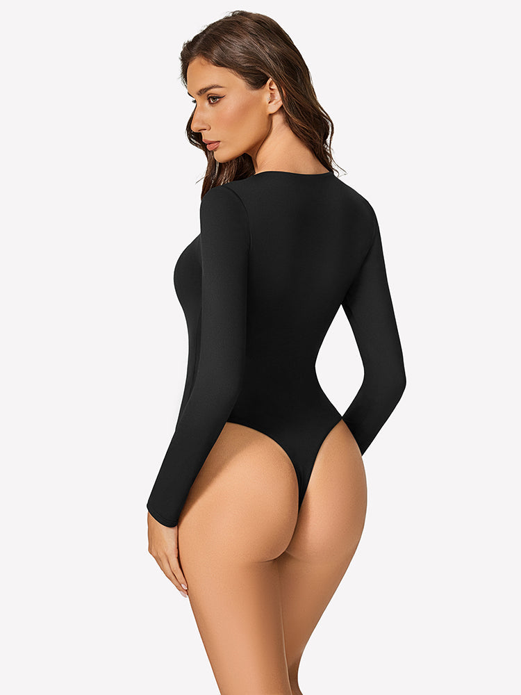 Cutout Plunge Deep V Neck Bodysuit Lingeries-Bodysuits - Tophatter Daily Deals