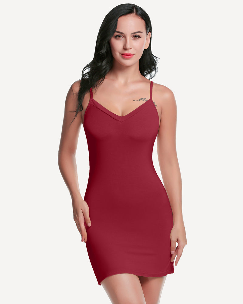 Christmas Full Slip Under Dress Wine Red Lingeries-Chemises - Tophatter Daily Deals