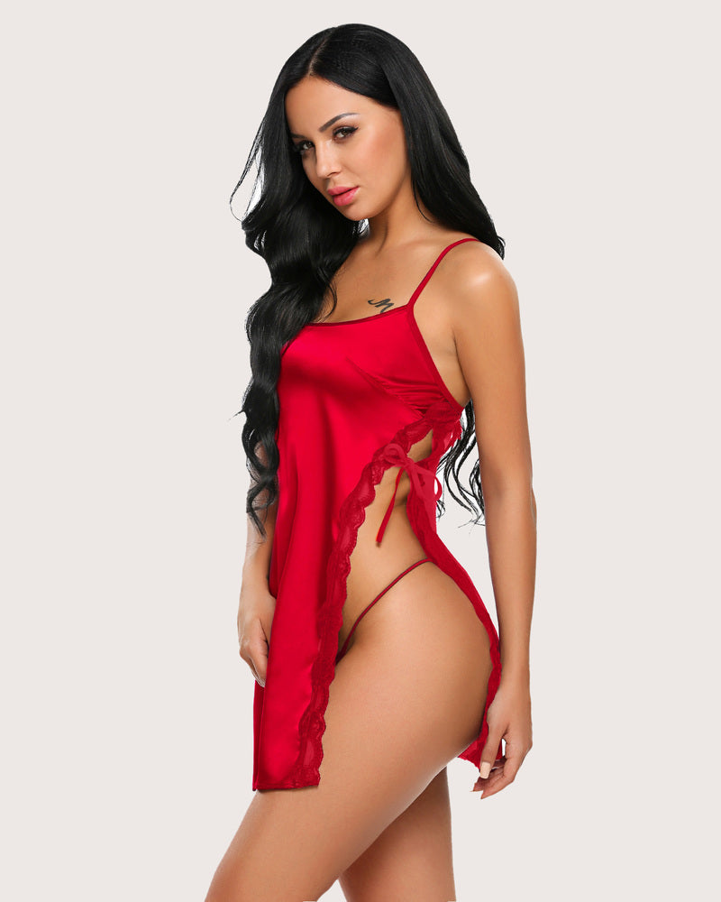 Christmas Satin Nightwear Lingerie-Babydolls - Tophatter Daily Deals