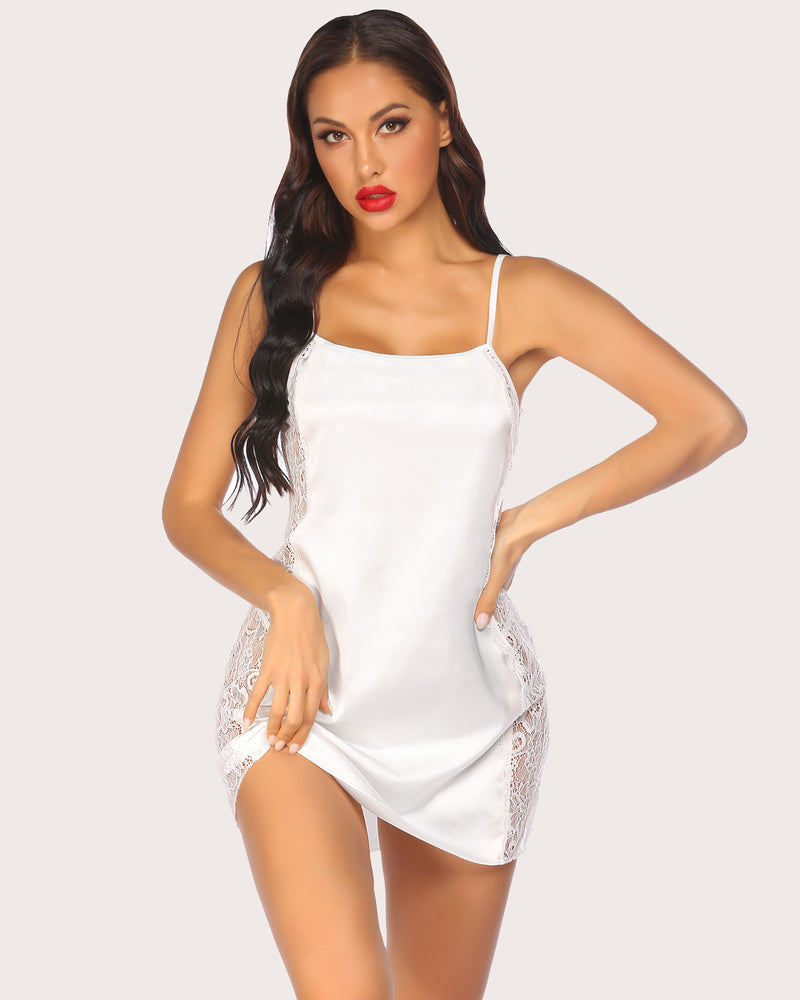 Satin Silk Slip Dress Lingeries-Chemises - Tophatter Daily Deals