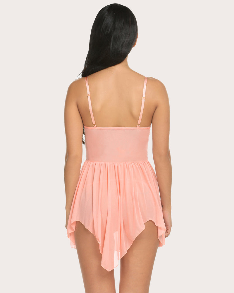 Plus Size Lace Irregular Babydoll (DE Only) Lingerie-Babydolls - Tophatter Daily Deals