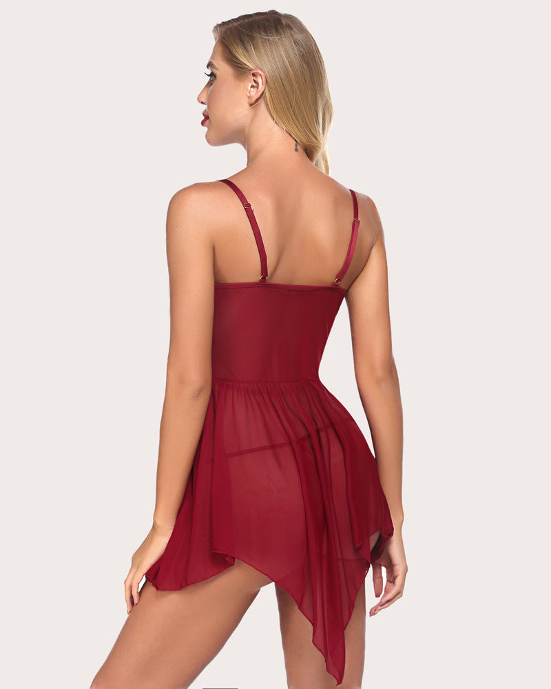 Plus Size Lace Irregular Babydoll (DE Only) Lingerie-Babydolls - Tophatter Daily Deals
