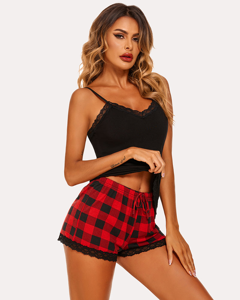 Straps V-Neck Cami Pajama Set (DE Only) Sleepwears-Pajamas Sets - Tophatter Daily Deals