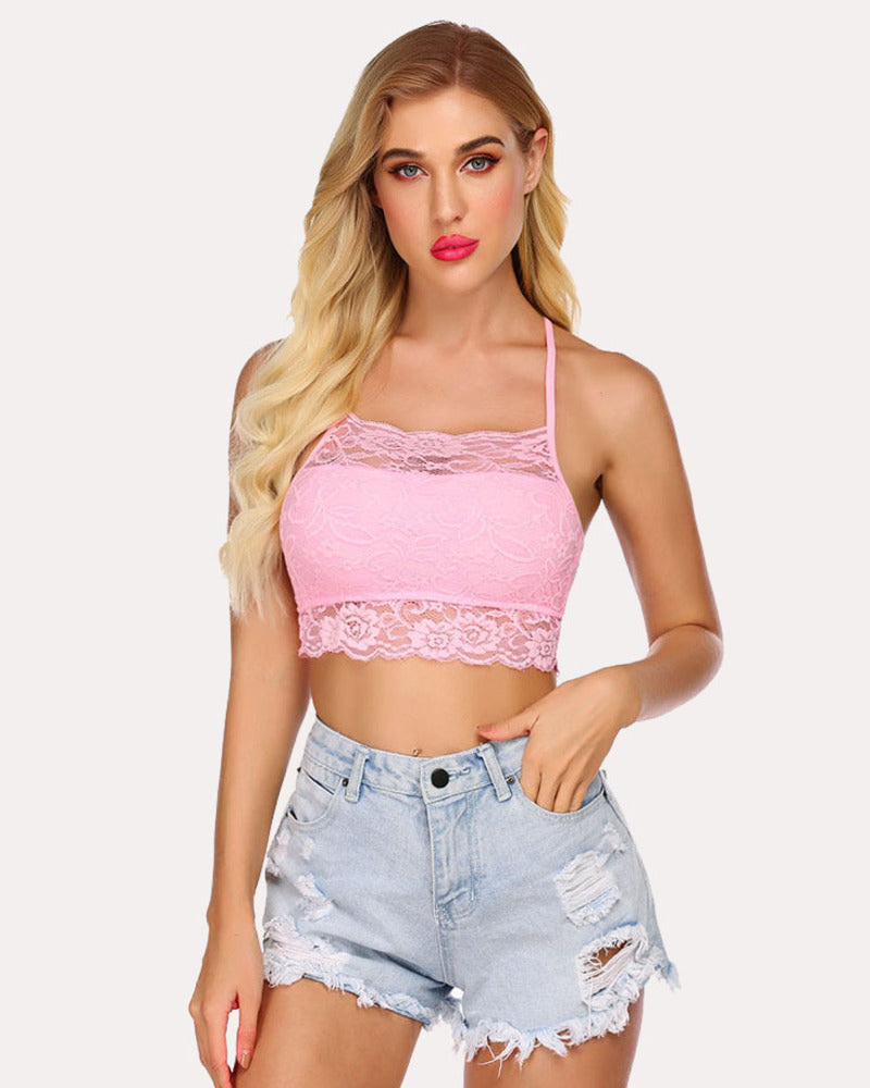 Racerback Double-Layered Crop Top (DE Only) Pastel Pink Lingeries-Crop tops - Tophatter Daily Deals