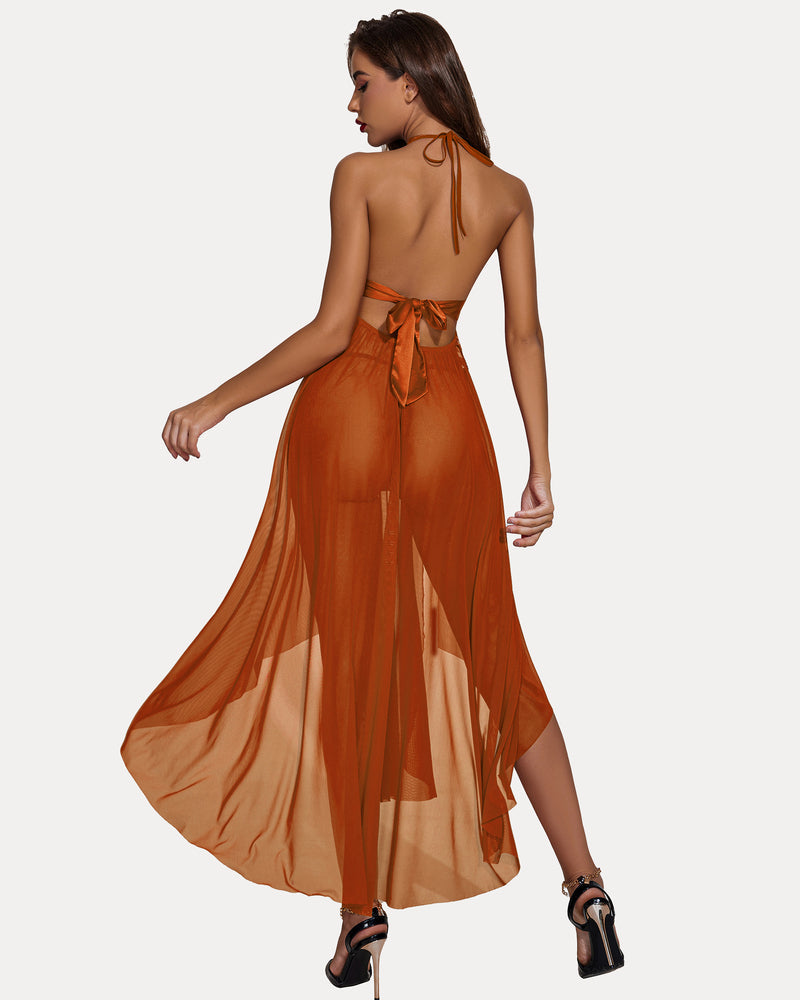 Christmas Mosaic Lace Mesh Dress Sleepwears-nightgowns - Tophatter Daily Deals