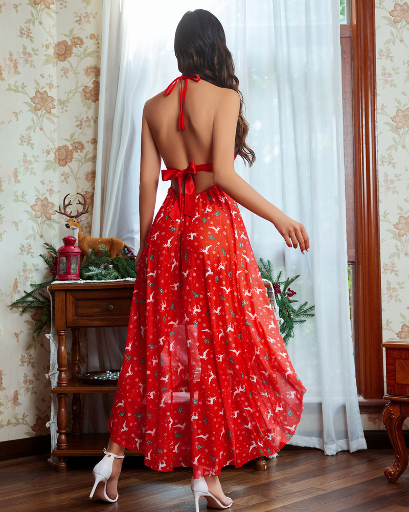 Christmas Mosaic Lace Mesh Dress Sleepwears-nightgowns - Tophatter Daily Deals
