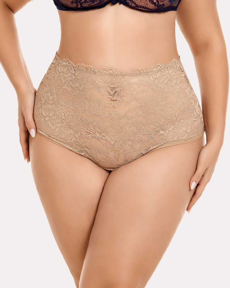 Lace Full Coverage Panties Skin Lingerie Sets-Plus size - Tophatter Daily Deals