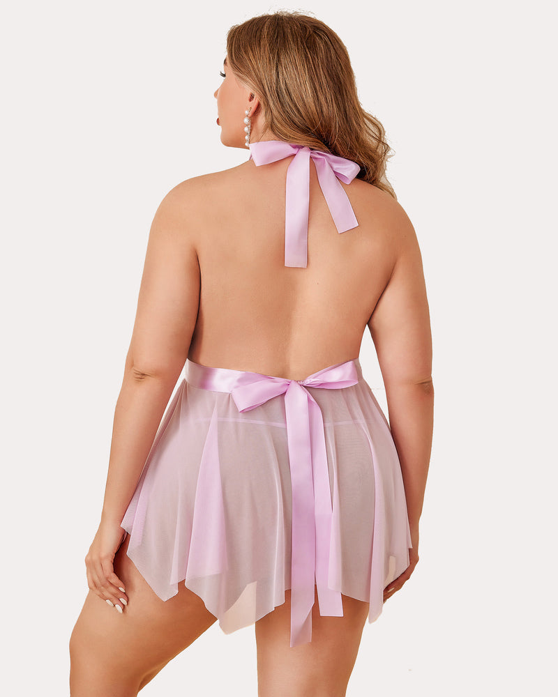 Plus Size Babydoll Teddy Lingerie Sets-Plus size - Tophatter Daily Deals