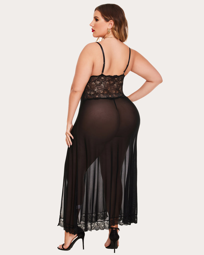 Christmas Plus Size Side Slits Dresses Lingerie Sets-Plus size - Tophatter Daily Deals