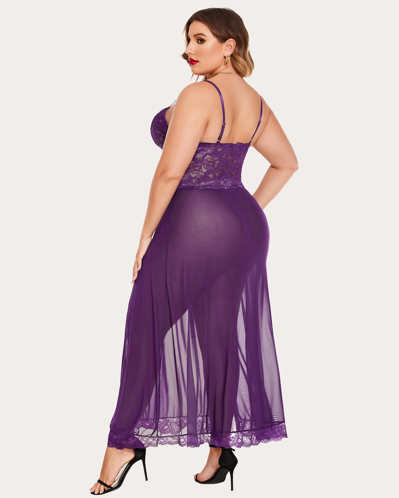 Christmas Plus Size Side Slits Dresses Lingerie Sets-Plus size - Tophatter Daily Deals