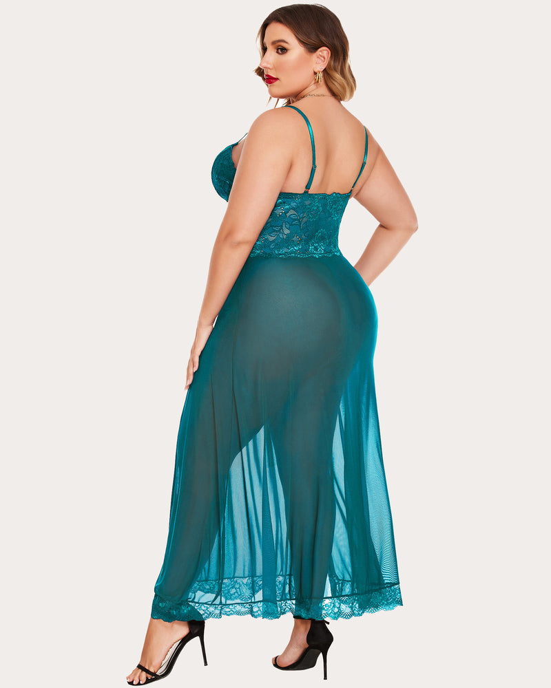 Christmas Plus Size Side Slits Dresses Lingerie Sets-Plus size - Tophatter Daily Deals