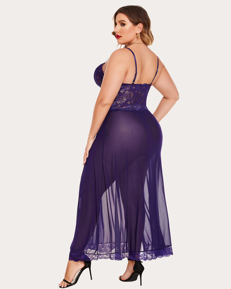 Christmas Plus Size Side Slits Dresses Lingerie Sets-Plus size - Tophatter Daily Deals