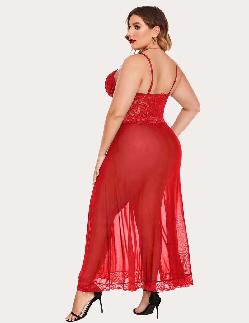 Christmas Plus Size Side Slits Dresses Lingerie Sets-Plus size - Tophatter Daily Deals