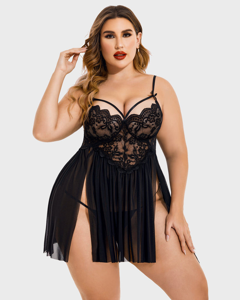 Christmas Plus Size Lace Babydoll Lingerie Sets-Plus size - Tophatter Daily Deals
