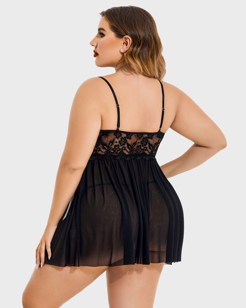 Christmas Plus Size Lace Babydoll Lingerie Sets-Plus size - Tophatter Daily Deals