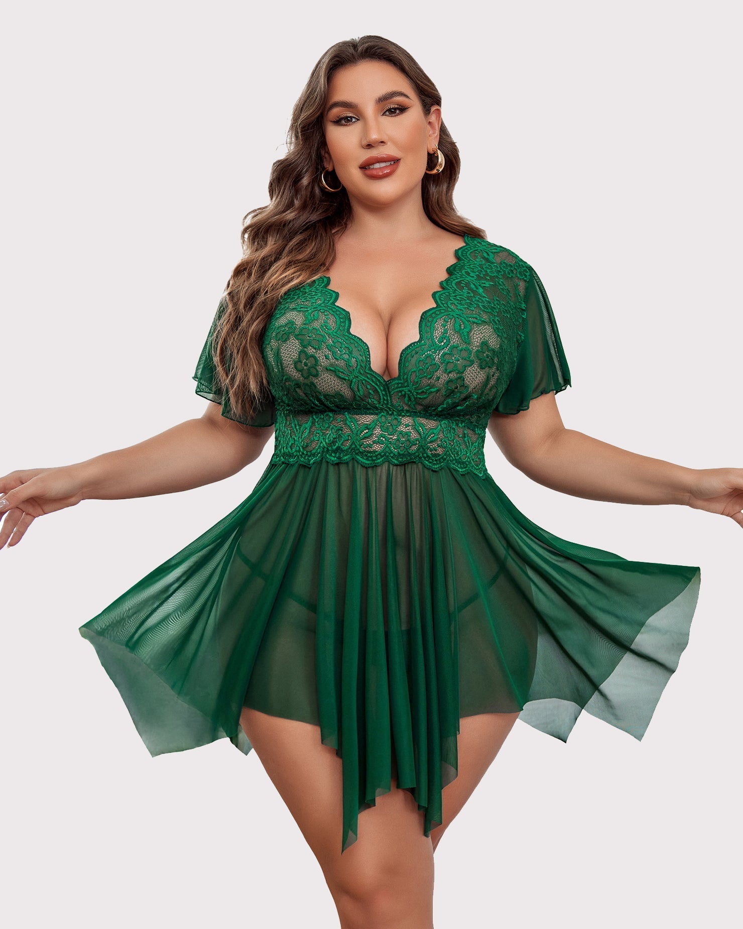 Plus Size Floral Lace Lingerie Lingerie Sets-Plus size - Tophatter Daily Deals