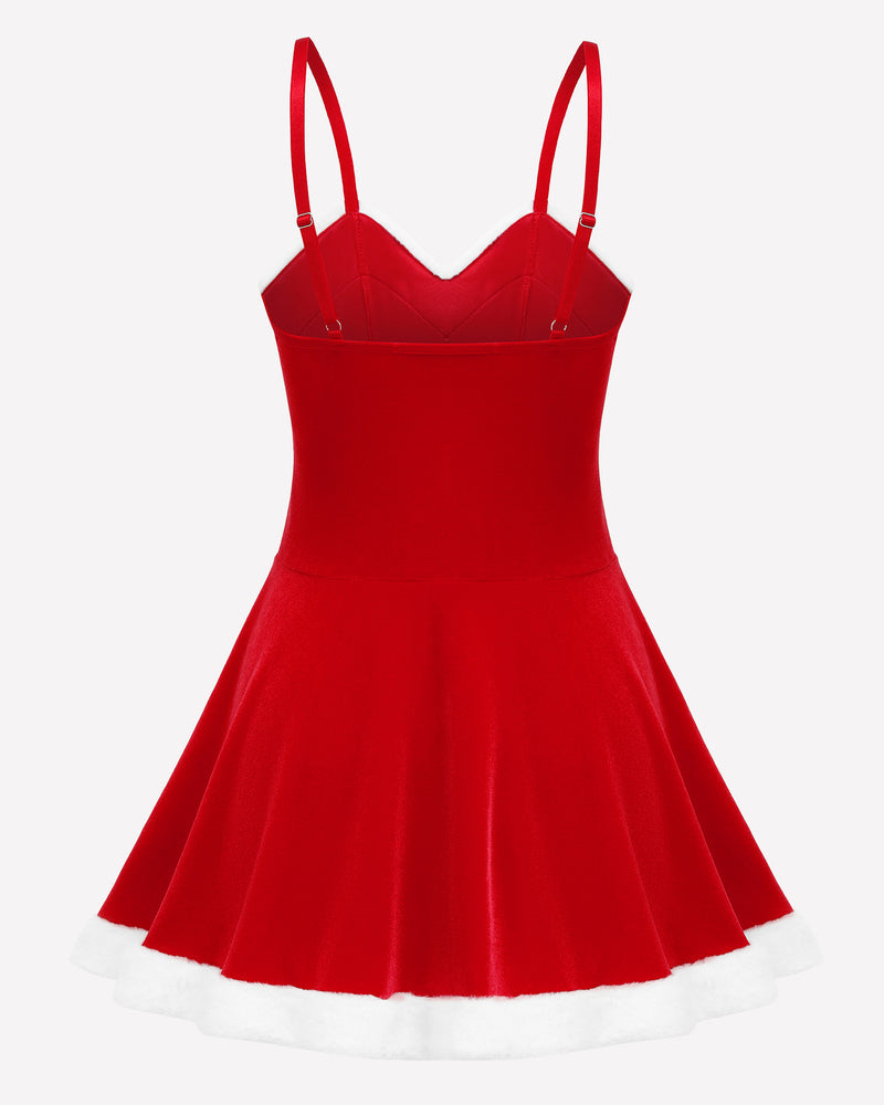 Christmas Dress Santa Outfit With Xmas Gloves and Hat Sleepwears-dresses - Tophatter Daily Deals